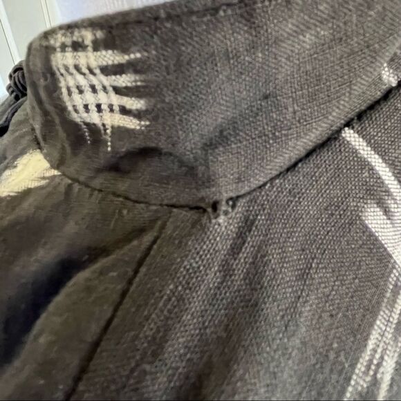 Sam Hilo Collection cotton lagenlook mandarin collar open long line blazer - Picture 8 of 8